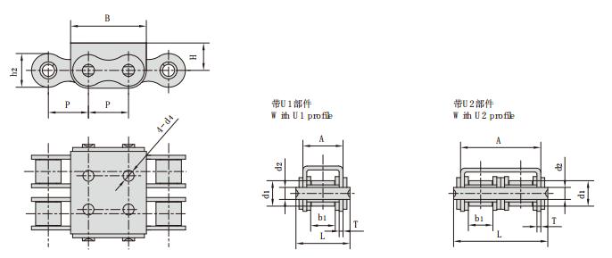 12A-U2_帶U型附件滾子<font color='red'>鏈條</font>